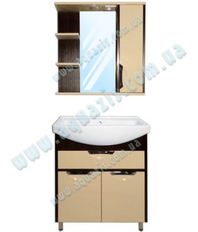 Мебелі для ванної: Мини-Комплект мебели для ванной "Консул Т-6 Z-2П Венге Беж" Руно 70