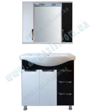 Мебелі для ванної: Мини-Комплект мебели для ванной "Гренада Т-17 Z11 Черный" 85