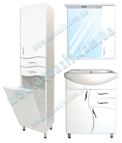 Мебелі для ванної: Гарнитур мебели для ванной "Волна Т-7 Z-1Л" К40+65