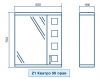 Технический рисунок Зеркало в ванную Z1 Корфу 50 Правое