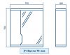 Технический рисунок Зеркало в ванную Z1 Альба Левое 70