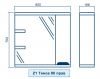 Технический рисунок Зеркало в ванную Z2 Ява 80 Правое
