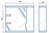 Технический рисунок Зеркало в ванную Z2 Альба Правое 75