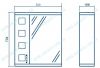 Технический рисунок Зеркало в ванную Z1 Корфу 55 Левое