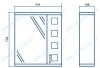 Технический рисунок Зеркало в ванную Z1 Корфу 65 Правое