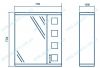 Технический рисунок Зеркало в ванную Z1 Корфу 70 Правое
