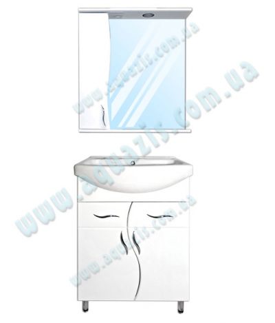 Мебелі для ванної: Мини-Комплект мебели для ванной "Волна Т-5 Z-1П" 60