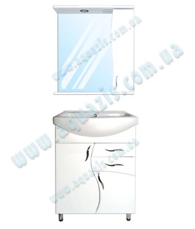 Мебелі для ванної: Мини-Комплект мебели для ванной "Волна Т-7 Z-1Л" 60