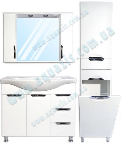 Мебелі для ванної: Гарнитур мебели для ванной "Гренада Т-17 С КОРЗИНОЙ Z-11" 40К-95