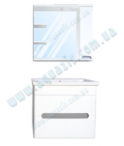 Мебелі для ванної: Міні-комплект меблів для ванної підвісний "Ява Т-8 Z-2П" Комо 80